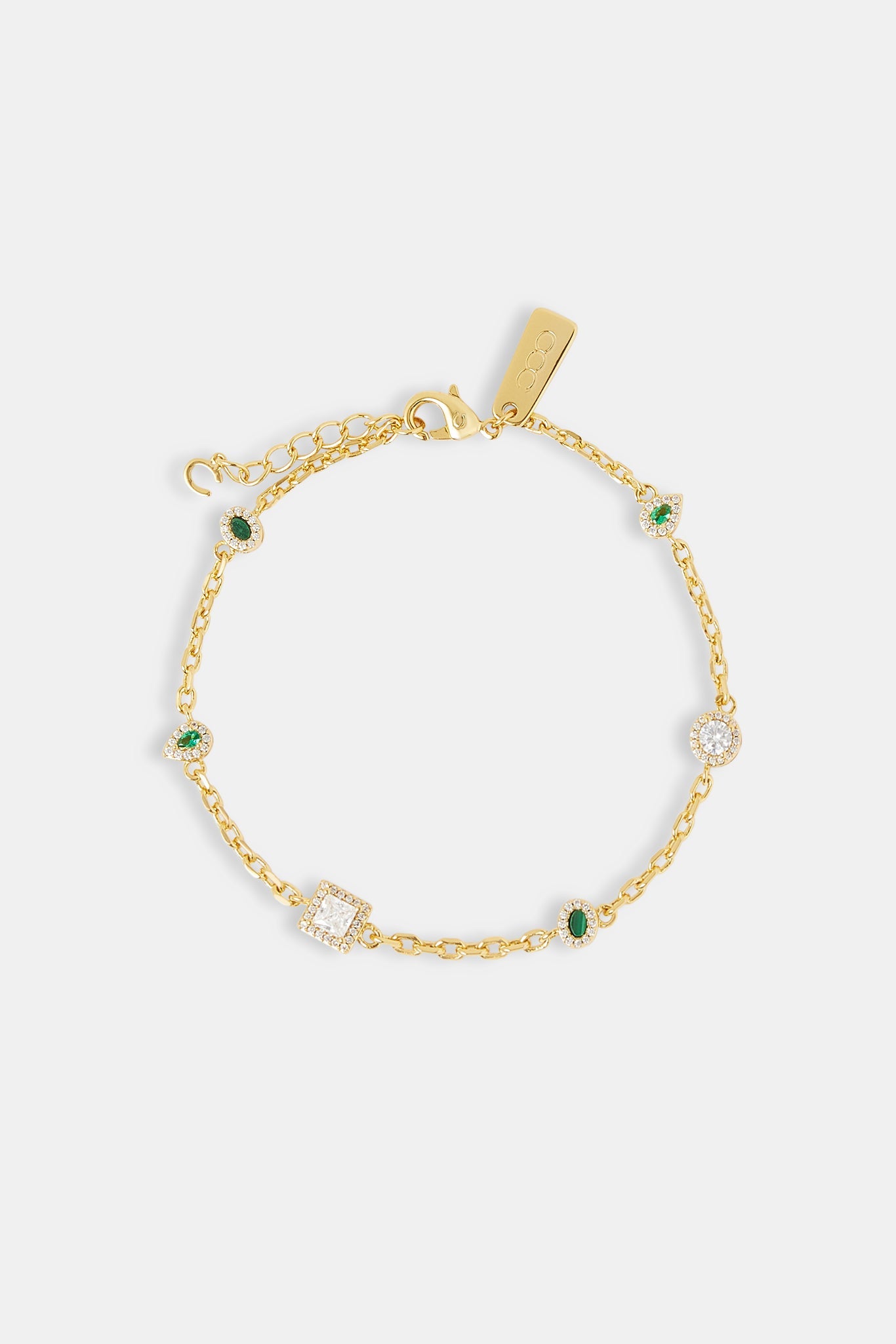Green Malachite & Gemstone Rolo Bracelet - 6mm